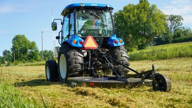 Rotary cutter in use on site.