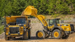 Original equipment manufacturers are adding technology and looking at alternative power options for their large wheel loaders. Original equipment manufacturers are adding technology and looking at alternative power options for their large wheel loaders.