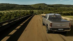 Pilot SOLIS solar tonneau cover featured on a Ram pickup truck. Pilot SOLIS solar tonneau cover featured on a Ram pickup truck.