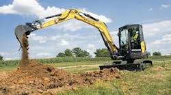New Holland E70D excavator can dig to 13 feet 4 inches. New Holland E70D excavator can dig to 13 feet 4 inches.