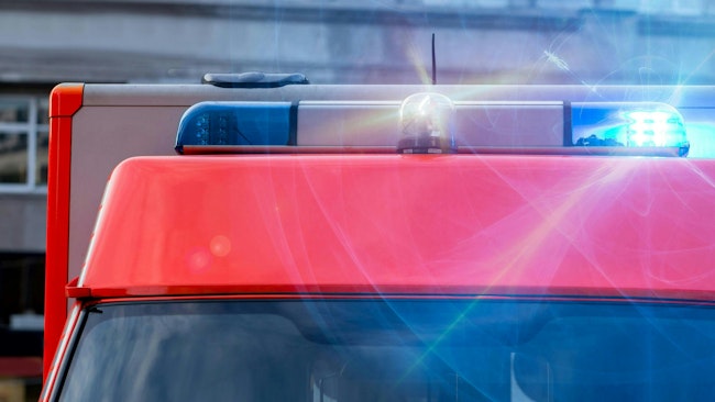 Ambulance with Flashing Lights