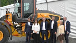 (Left to Right) Prince Carl Philip, Princess Sofia, Mikael Liljestrand, Melker Jernberg, Maria Andrén, and Governor of Värmland Georg Andrén. (Left to Right) Prince Carl Philip, Princess Sofia, Mikael Liljestrand, Melker Jernberg, Maria Andrén, and Governor of Värmland Georg Andrén.