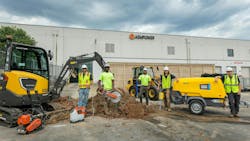 Equipment and tools used on the project came from Volvo Construction Equipment, Husqvarna, and Atlas Copco. Equipment and tools used on the project came from Volvo Construction Equipment, Husqvarna, and Atlas Copco.