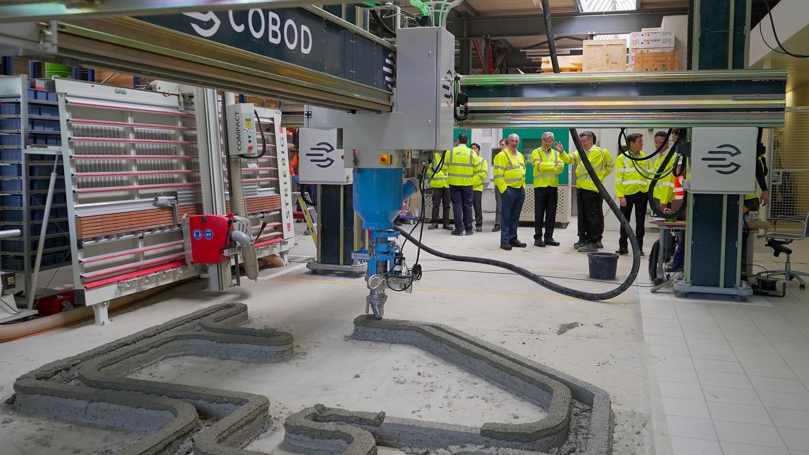 COBOD's cement printer at work.