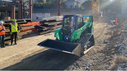 A compact track loader on a Turner site at UC Berkley. A compact track loader on a Turner site at UC Berkley.
