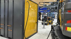 The PU750 power unit at the Advanced Clean Transportation (ACT) Expo offered by Volvo CE for charging battery-electric machines. The PU750 power unit at the Advanced Clean Transportation (ACT) Expo offered by Volvo CE for charging battery-electric machines.