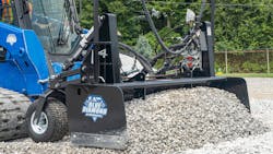 The grader offers front and rear cutting edges, allowing operators to push or pull material for precise placement. The grader offers front and rear cutting edges, allowing operators to push or pull material for precise placement.