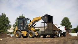 Caterpillar 903 compact wheel loader features hinge pin height of 10 feet. Caterpillar 903 compact wheel loader features hinge pin height of 10 feet.