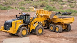 Cat 982 wheel loader equipped with Cat Command. Cat 982 wheel loader equipped with Cat Command.