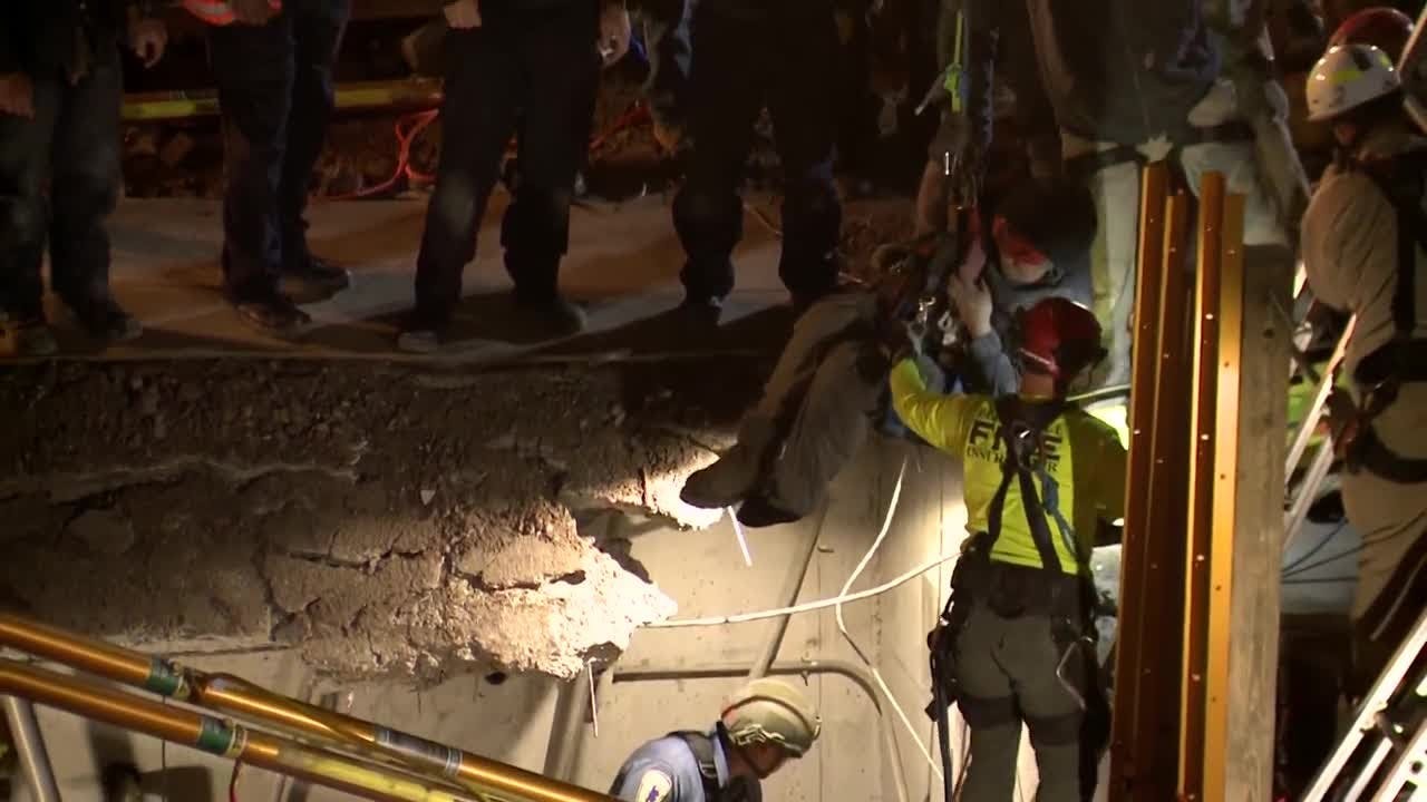 Worker Rescued after Nine Hours Buried by Debris | Construction Equipment