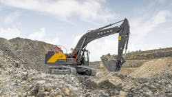 Volvo EC300 excavator has an operating weight of 68,000 pounds. Volvo EC300 excavator has an operating weight of 68,000 pounds.
