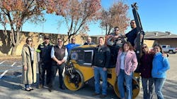 Yolo County staff receive their new Volvo DD25 Electric compactor from VCES staff. Yolo County staff receive their new Volvo DD25 Electric compactor from VCES staff.