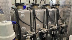 The lube truck's oil pumping systems. The lube truck's oil pumping systems.