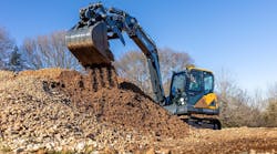 The Hyundai HX90A excavator has a maximum dig reach of 23 feet 3 inches. The Hyundai HX90A excavator has a maximum dig reach of 23 feet 3 inches.