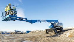 The Genie S-85 XC FE Hybrid telescopic boom lift. The Genie S-85 XC FE Hybrid telescopic boom lift.