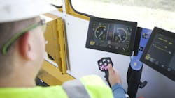 The Vermeer AutoTension feature, engaged from the control station, maintains a desired tension on the tail string throughout the drilling process. The Vermeer AutoTension feature, engaged from the control station, maintains a desired tension on the tail string throughout the drilling process.