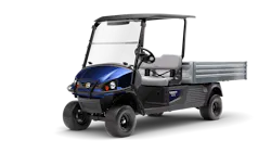 Compact utility hauler is available in gas or electric versions. Compact utility hauler is available in gas or electric versions.