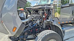 The International S13 diesel has a clean, uncluttered look. Six vocational ratings, from 370 to 515 horsepower, are offered. The engine and T14 automated transmission weigh 3,197 pounds. The International S13 diesel has a clean, uncluttered look. Six vocational ratings, from 370 to 515 horsepower, are offered. The engine and T14 automated transmission weigh 3,197 pounds.