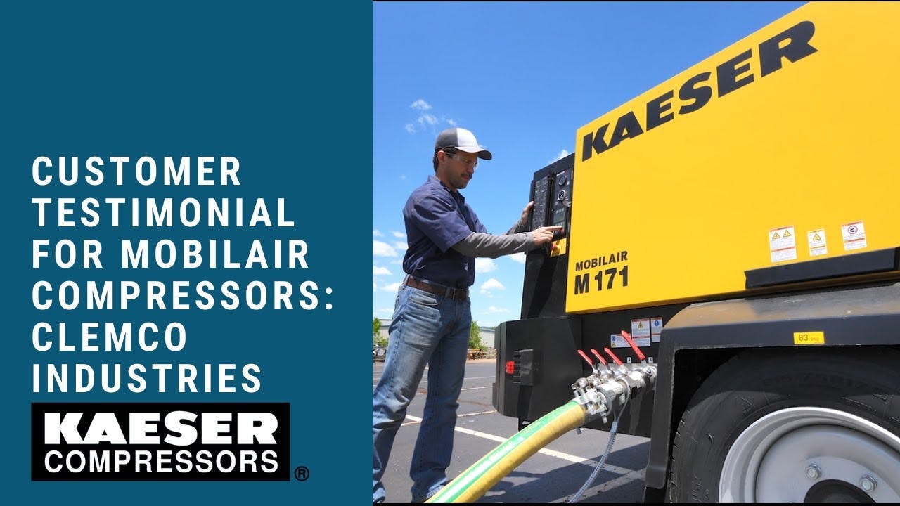 Customer testimonial for Mobilair compressor: Clemco Industries