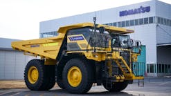 Komatsu HD8785 is a 100-ton haul truck. Komatsu HD8785 is a 100-ton haul truck.