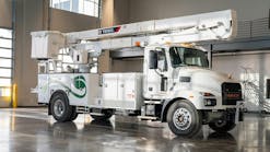 The aerial device operates independent of the Mack chassis, which helps to ease range anxiety. The aerial device operates independent of the Mack chassis, which helps to ease range anxiety.