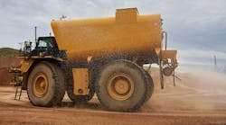 Cat 789D water truck holds 44,000 gallons. Cat 789D water truck holds 44,000 gallons.