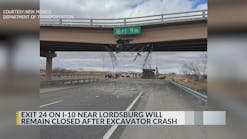 I-10 west near Lordsburg closed after vehicle hauling excavator hits bridge I-10 west near Lordsburg closed after vehicle hauling excavator hits bridge