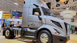 Daycab VNR displayed at Technology & Maintenance Council’s truck show in Nashville, Tennessee, has a single drive axle for regional delivery service. Tandem rear axles and three sleeper-cab versions will also be available when the new model enters production late this year. Daycab VNR displayed at Technology & Maintenance Council’s truck show in Nashville, Tennessee, has a single drive axle for regional delivery service. Tandem rear axles and three sleeper-cab versions will also be available when the new model enters production late this year.