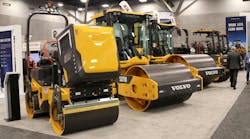 Volvo displayed its compactor lineup at World of Asphalt 2025 in St. Louis. Volvo displayed its compactor lineup at World of Asphalt 2025 in St. Louis.