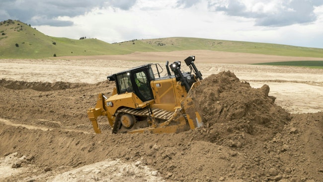 A D8 crawler dozer like this one uses Cat Command, enabling Caltrans to operate machines with remote control.