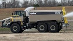 A front bumper sprayer, vertical side sprayer, and rear spray bar provide more than 82 feet of coverage. A front bumper sprayer, vertical side sprayer, and rear spray bar provide more than 82 feet of coverage.