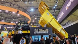The Cat 775 off-highway truck, shown here at Bauma 2025 in Munich, will eventually be able to be retrofitted for autonomous operation. Prototype testing is going on now in collaboration with Luck Stone. The Cat 775 off-highway truck, shown here at Bauma 2025 in Munich, will eventually be able to be retrofitted for autonomous operation. Prototype testing is going on now in collaboration with Luck Stone.