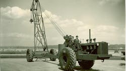 This model TC3 illustrates perhaps the best-known LeTourneau crane, the Tournacrane, powered and propelled by a Tournapull prime mover. Its descendants were produced into the late 1960s. This model TC3 illustrates perhaps the best-known LeTourneau crane, the Tournacrane, powered and propelled by a Tournapull prime mover. Its descendants were produced into the late 1960s.