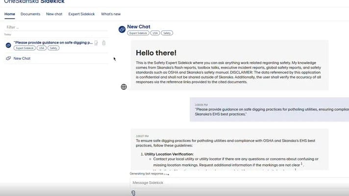Screenshot from Safety Sidekick.