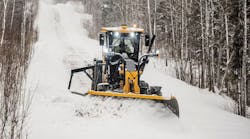 Motor grader using John Deere Path mapping solution for snow removal operation. Motor grader using John Deere Path mapping solution for snow removal operation.