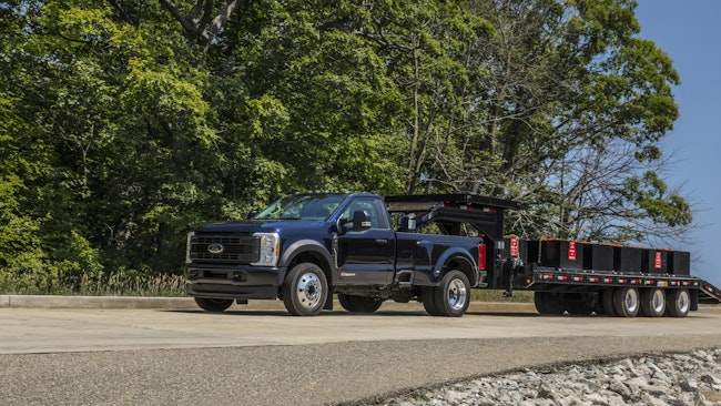 Ford’s Super Duty trucks include the F-450 pickup whose main emphasis is on heavy towing. F-series pickup and cab-chassis models from Classes 1 to 7 claim perennial high sales. Ford offers gasoline, diesel, electric and hybrid gasoline-electric powertrains in various models.