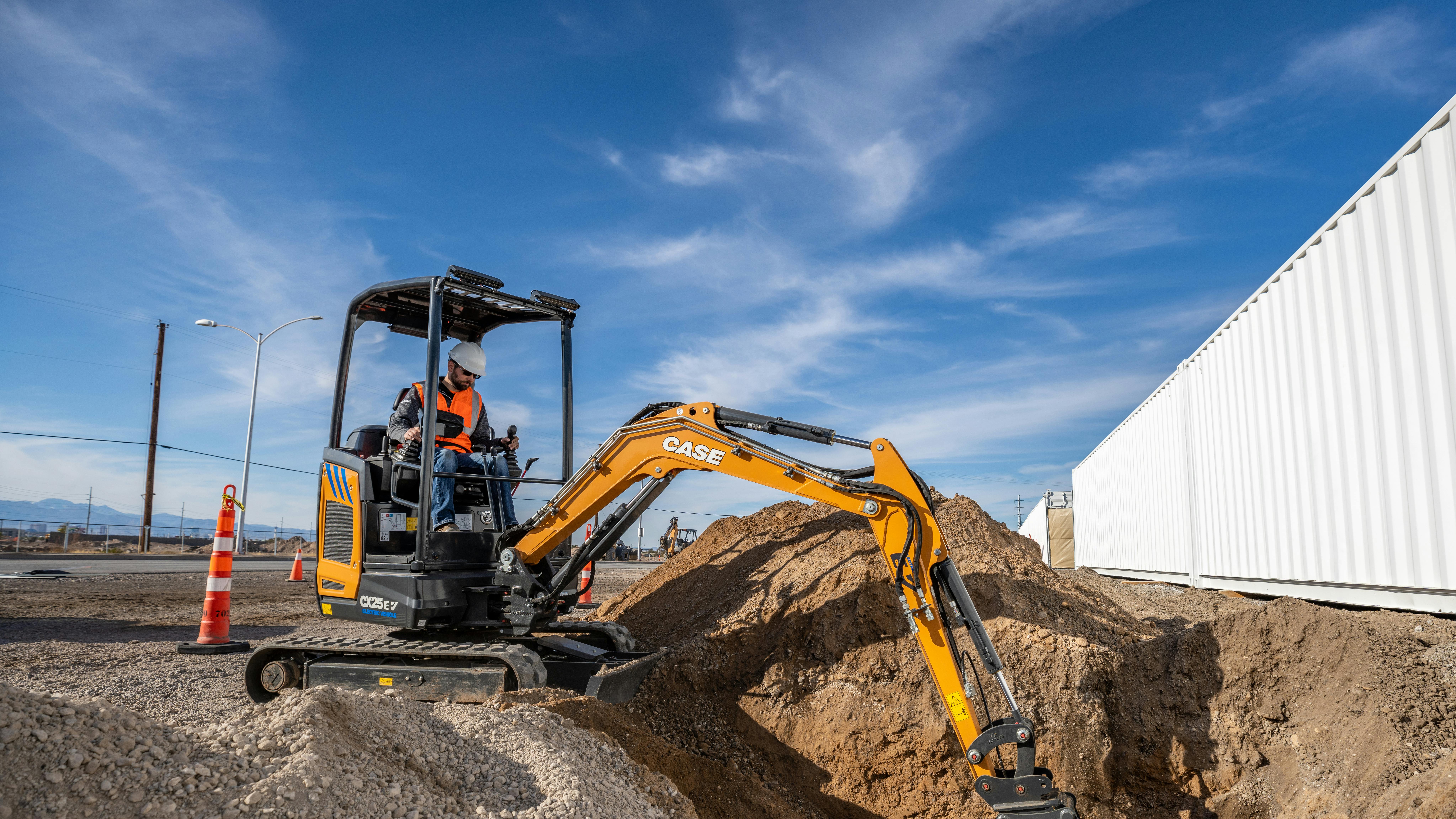 Case CX25EV mini excavator.