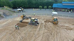 In-the-dirt challenges were held at Komatsu's customer center in Cartersville, Georgia. In-the-dirt challenges were held at Komatsu's customer center in Cartersville, Georgia.