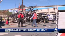 Crane crash in Salinas leaves driver seriously injured after landing on another car