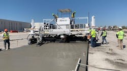 A Miller Formless slipform paver. A Miller Formless slipform paver.