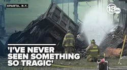 89-year-old woman killed as dump truck crashes into home, sparks fire
