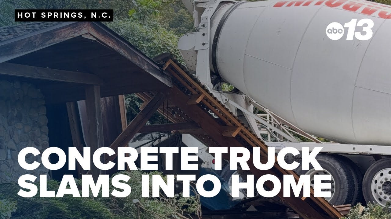 Concrete truck slams into Madison County home, causing structural damage