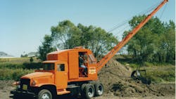 In the early years, Schield built only the upper works and the customer provided a suitable truck chassis to mount the machine. After WWII, Schield purchased and reconditioned hundreds of military surplus trucks such as this as “factory” carriers. This restored M-47 was at the HCEA’s 2000 Convention in Seward, Nebraska. In the early years, Schield built only the upper works and the customer provided a suitable truck chassis to mount the machine. After WWII, Schield purchased and reconditioned hundreds of military surplus trucks such as this as “factory” carriers. This restored M-47 was at the HCEA’s 2000 Convention in Seward, Nebraska.