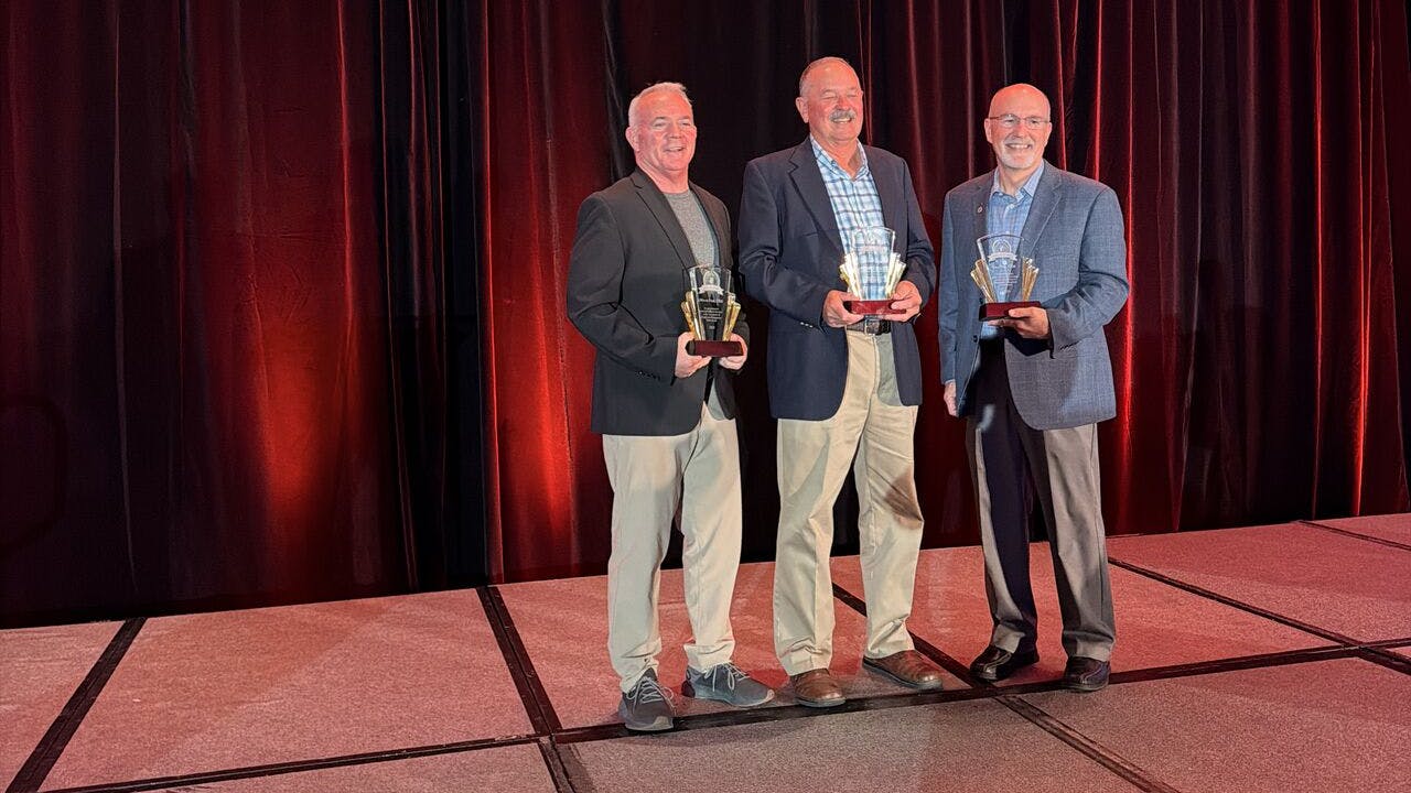 From left: Mason Ford, CEM, Skanska; Thad Pirtle, CEM; and Greg Peet, CEM, Helm Truck & Equipment.