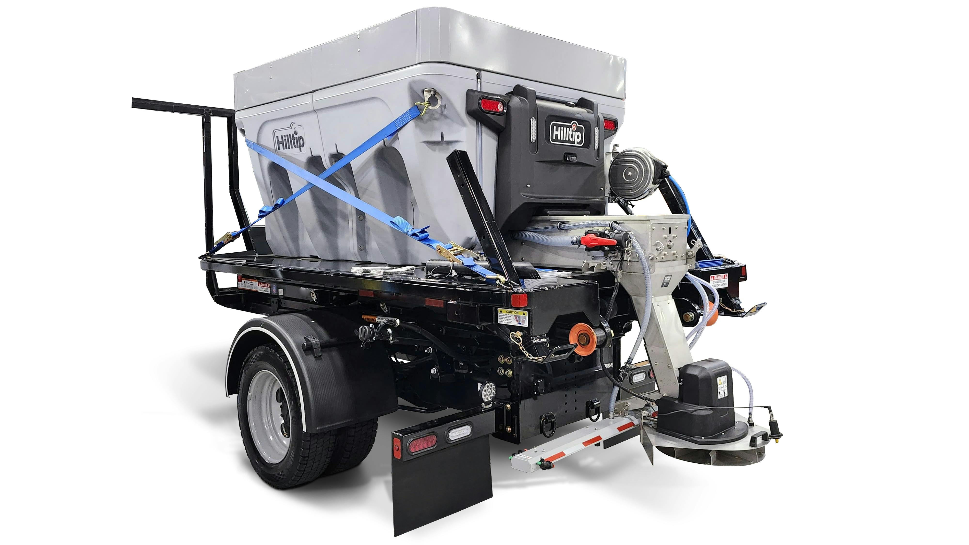 Hilltip extended auger salt spreader.