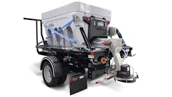 Hilltip extended auger salt spreader. Hilltip extended auger salt spreader.