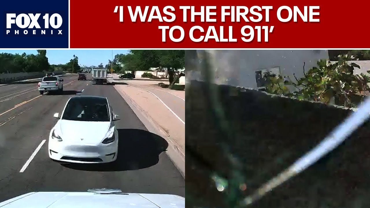 WATCH: Tesla veers into opposing traffic, triggers dump truck crash | FOX 10 Phoenix