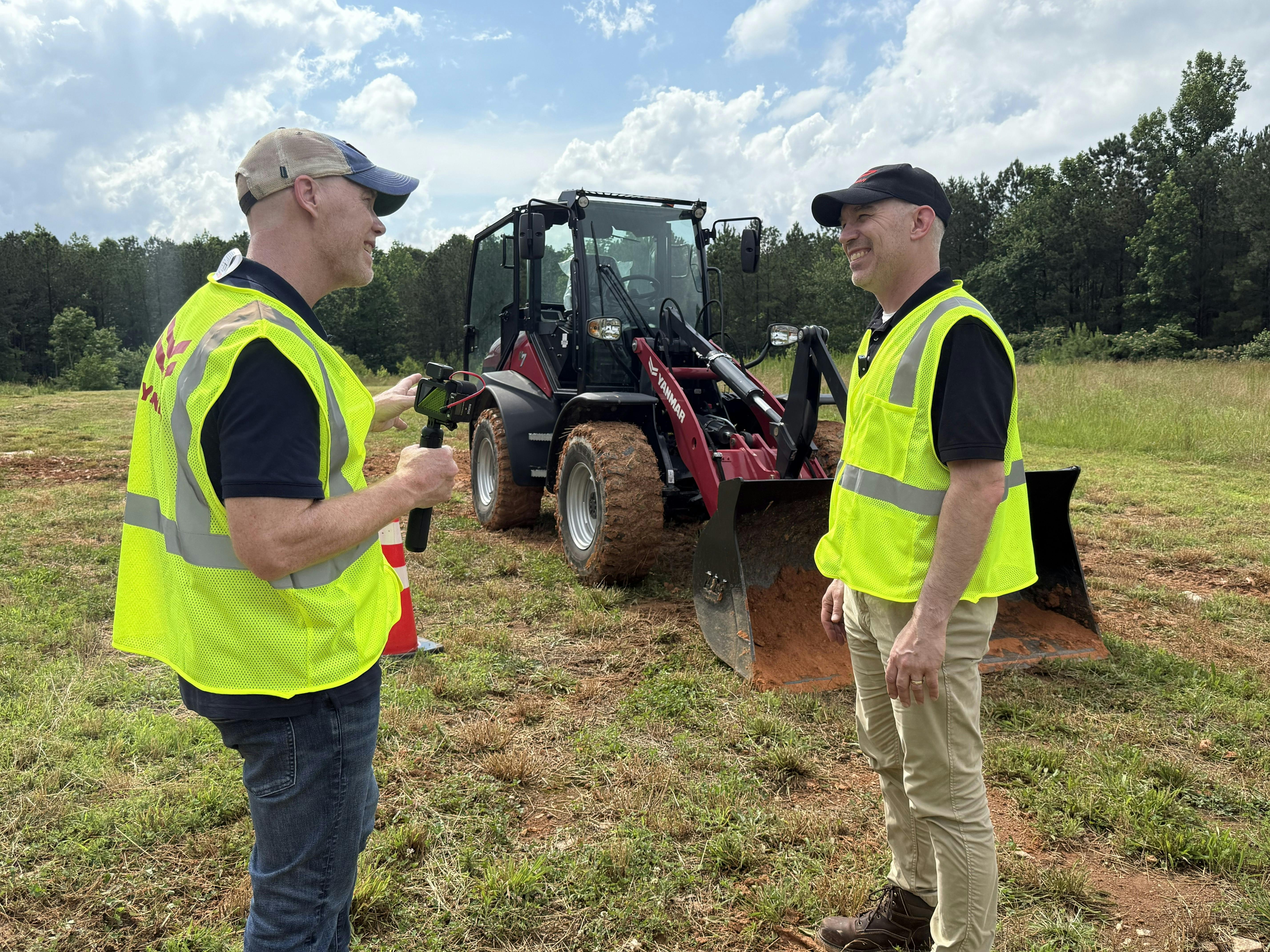 Keith Gribbins talks with a Yanmar Product Manager