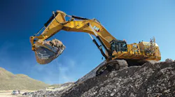 Cat’s 6015 Mining Shovel on a pile of earth