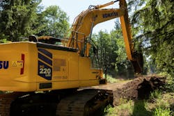 Komatsu's PC220LCi-12 excavator is equipped with IMC 3.0, Komatsu’s latest intelligent machine control. Komatsu's PC220LCi-12 excavator is equipped with IMC 3.0, Komatsu’s latest intelligent machine control.